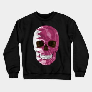 Qatar Flag Skull - Gift for Qatarian With Roots From Qatar Crewneck Sweatshirt